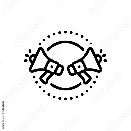 Black line icon for announces