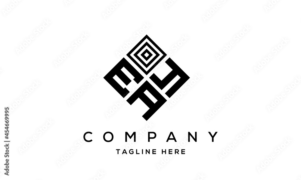 EYA square three latter logo vector