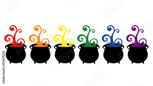 Witch cauldrons, lgbt colors