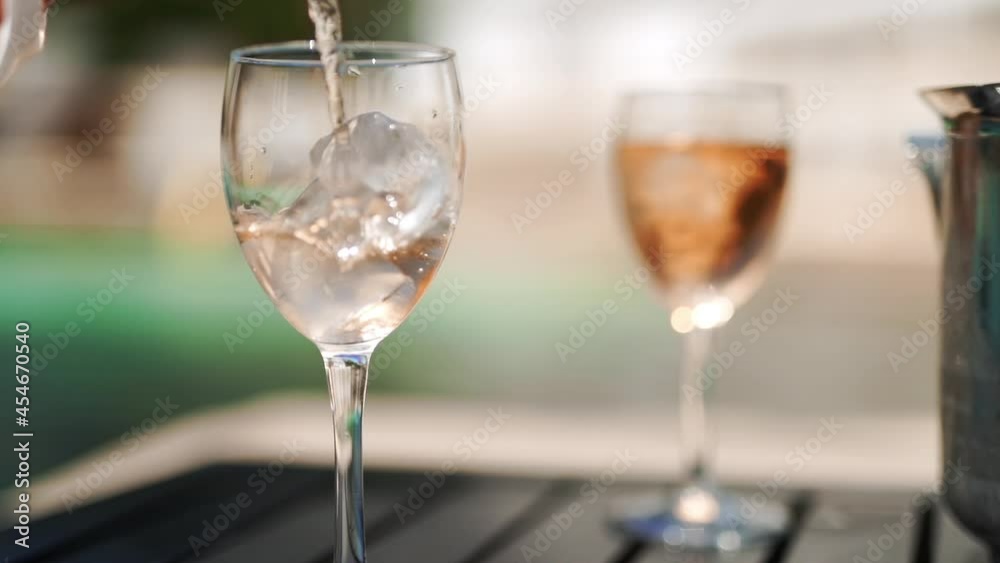 Relaxing chilled exotic white wine served with ice Relaxing chilled exotic white wine served with ice
