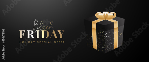 골든 블랙 프라이데이 배너 및 배경