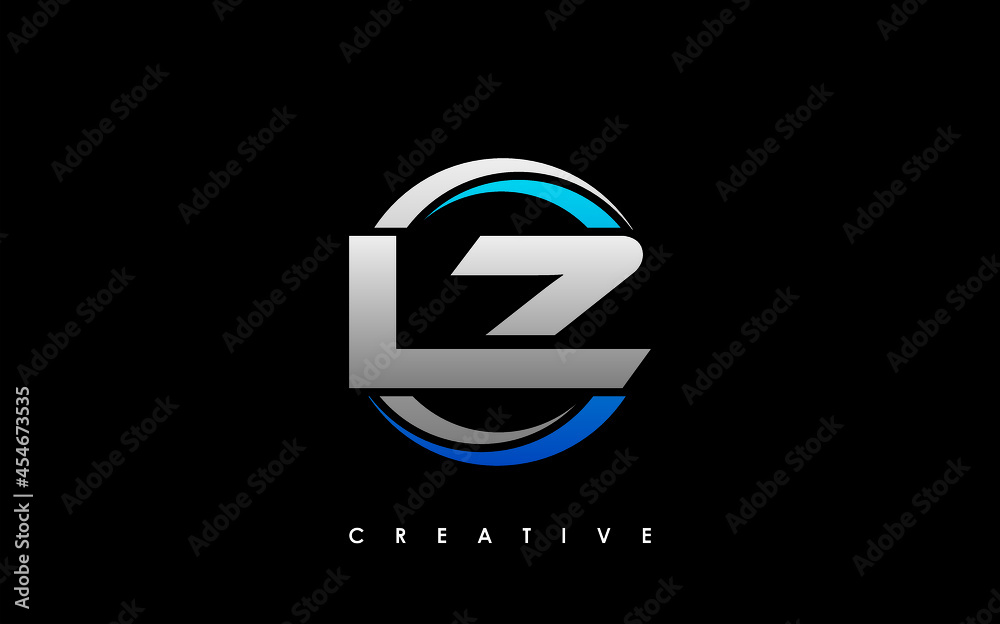 LZ Letter Initial Logo Design Template Vector Illustration - obrazy, fototapety, plakaty 