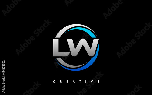 LW Letter Initial Logo Design Template Vector Illustration photo