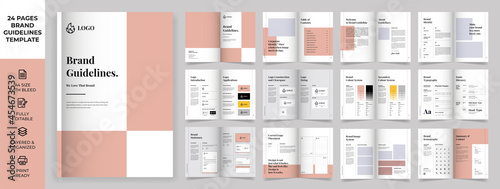 Brand Guideline Template, Simple style and modern layout Brand Style, Brand Book, Brand Identity, Brand Manual, Guide Book