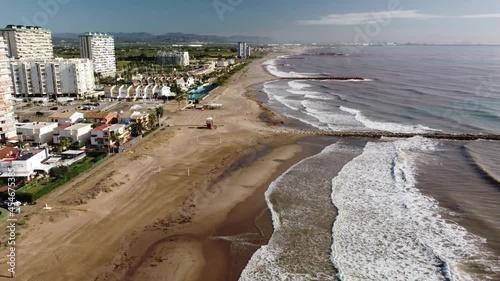 Aerial view of El Puig beach in Valencia