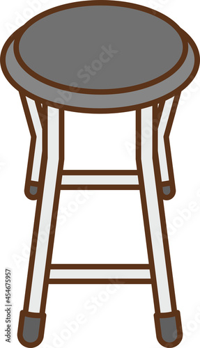 Clip art of round chair in open position