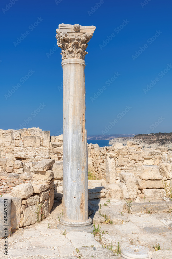 Old pillar in ruins of ancient Kourion, Limassol District. Cyprus Old pillar in ruins of ancient Kourion, Limassol District. Cyprus
