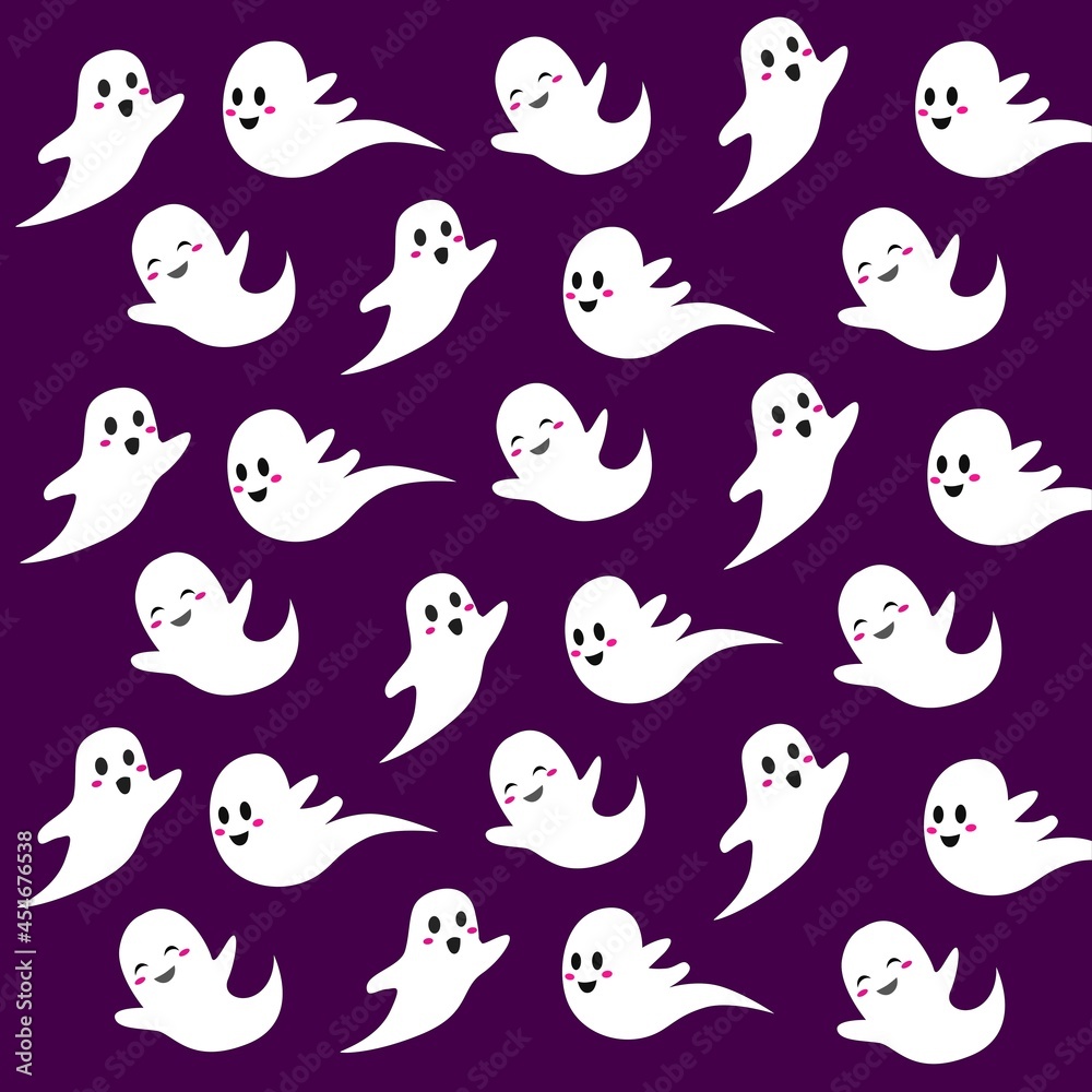 purple cute ghost cartoon vector for halloween. cute ghost pattern background. purple cute ghost cartoon vector for halloween. cute ghost pattern background.