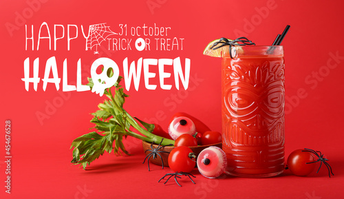 Glass of tasty Bloody Mary ...