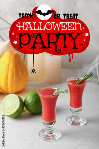 Shots of tasty Bloody Mary ...