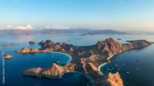 panoramic view of Padar island in Komodo islands, Flores, Indonesia. Aerial view