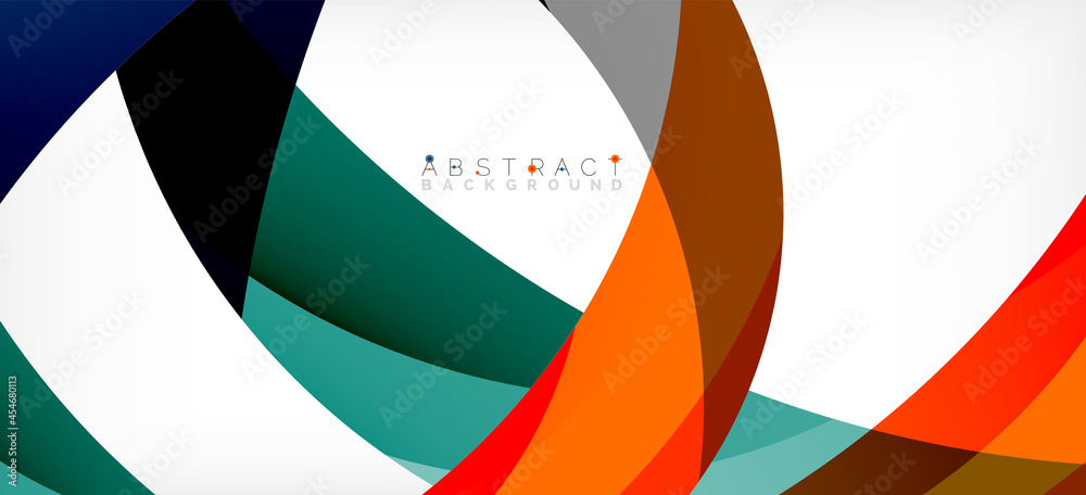 Geometric abstract background. Circle created with overlapping color shapes. Vector Illustration For Wallpaper, Banner, Background, Landing Page Geometric abstract background. Circle created with overlapping color shapes. Vector Illustration For Wallpaper, Banner, Background, Landing Page