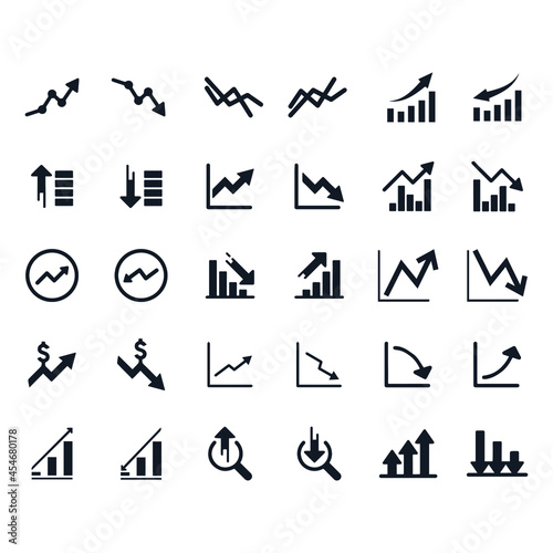 Growth and Decline Business Infographic Icons stock illustration