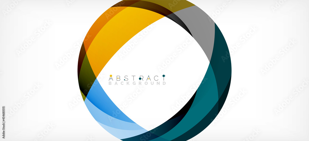 Geometric abstract background. Circle created with overlapping color shapes. Vector Illustration For Wallpaper, Banner, Background, Landing Page Geometric abstract background. Circle created with overlapping color shapes. Vector Illustration For Wallpaper, Banner, Background, Landing Page