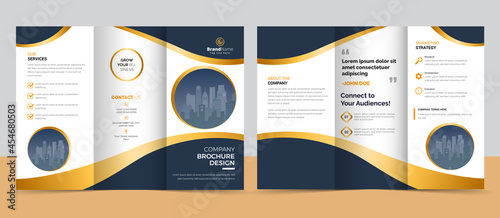 Creative corporate luxury business trifold brochure template. Easy to edit 