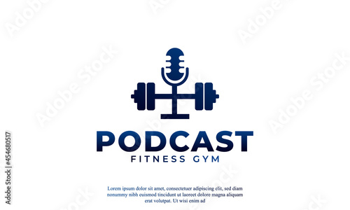 Fitness Podcast Icon Logo Design Template Element