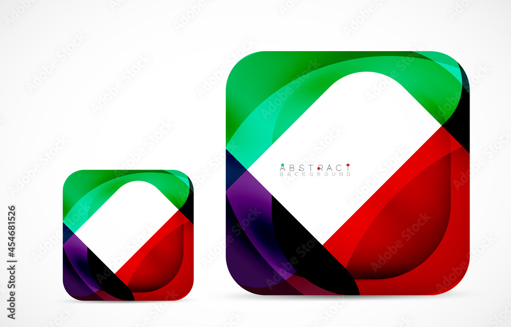 Minimal background. Abstract square shape with round corners created with wavy forms. Vector Illustration For Wallpaper, Banner, Background, Landing Page Minimal background. Abstract square shape with round corners created with wavy forms. Vector Illustration For Wallpaper, Banner, Background, Landing Page