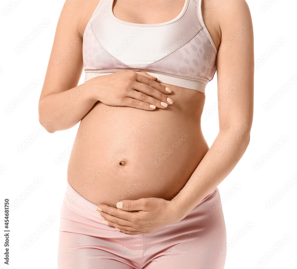 Young pregnant woman on white background Young pregnant woman on white background