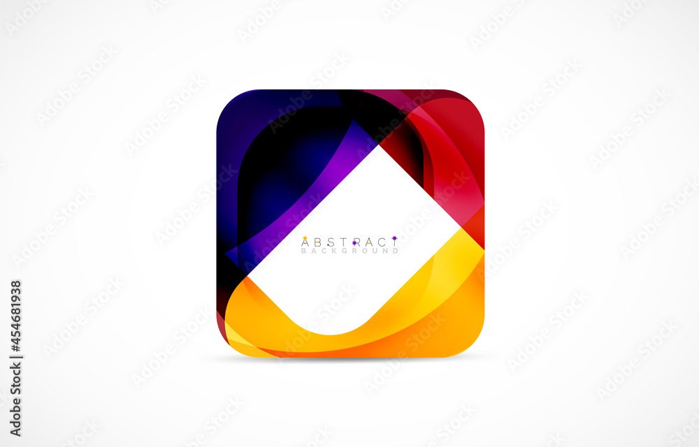 Minimal background. Abstract square shape with round corners created with wavy forms. Vector Illustration For Wallpaper, Banner, Background, Landing Page Minimal background. Abstract square shape with round corners created with wavy forms. Vector Illustration For Wallpaper, Banner, Background, Landing Page