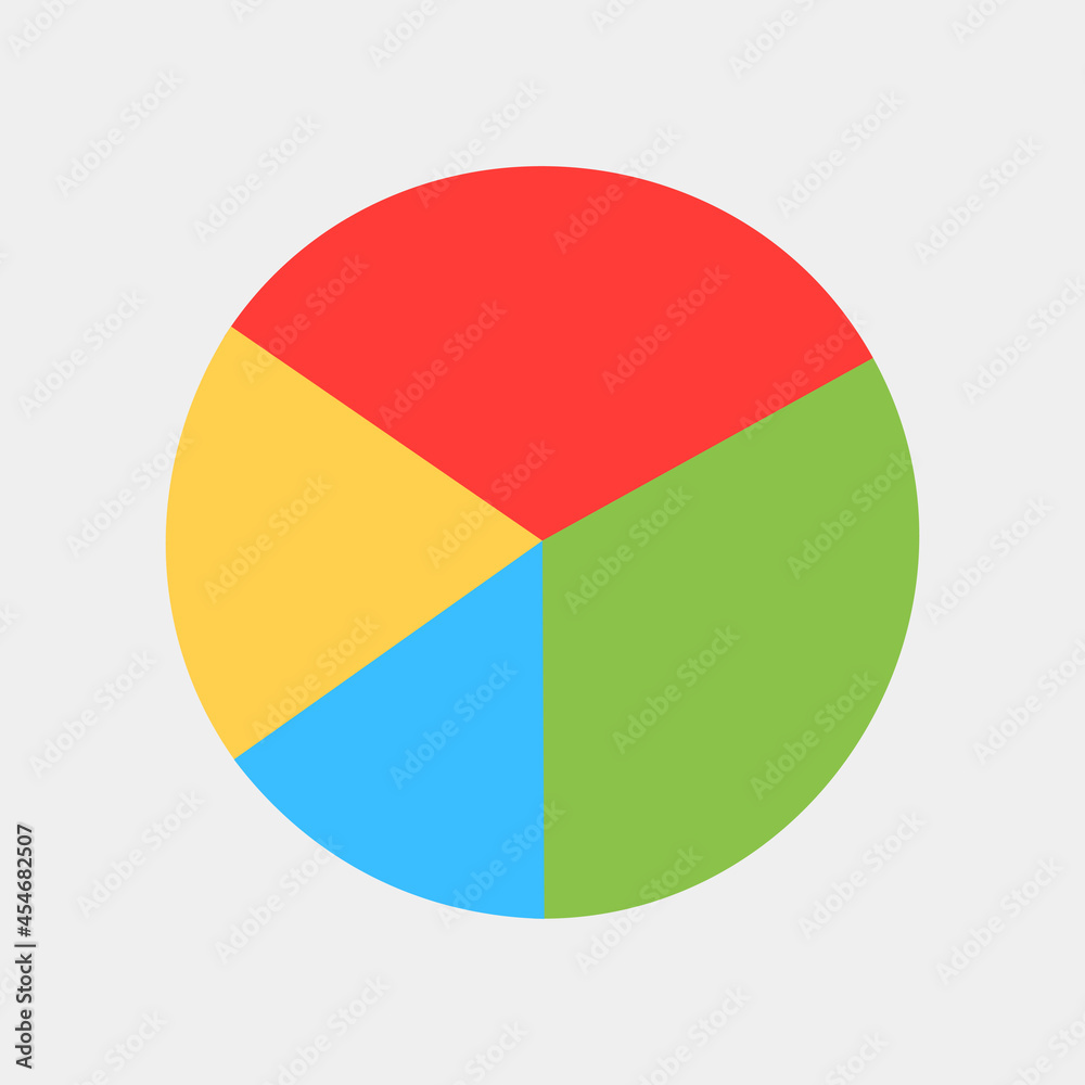 Fototapeta premium Vector illustration of pie chart icon in flat style for any projects