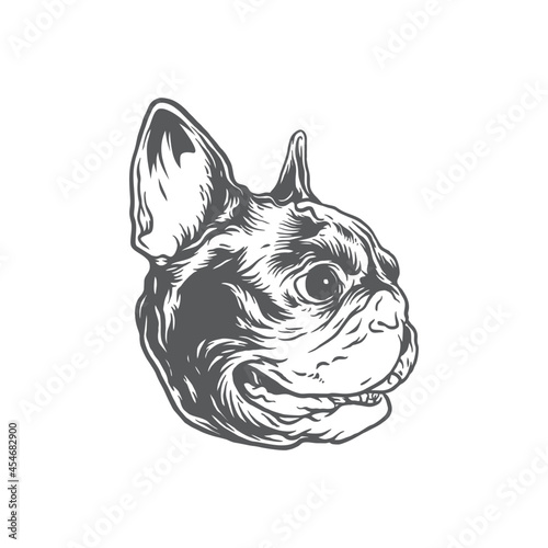france bulldog design illustration vector tempalte, design elemet for logo, poster, card, banner, emblem, t shirt. Vector illustration	