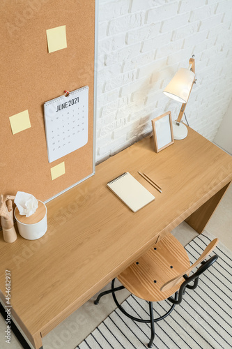 Modern workplace with stick...