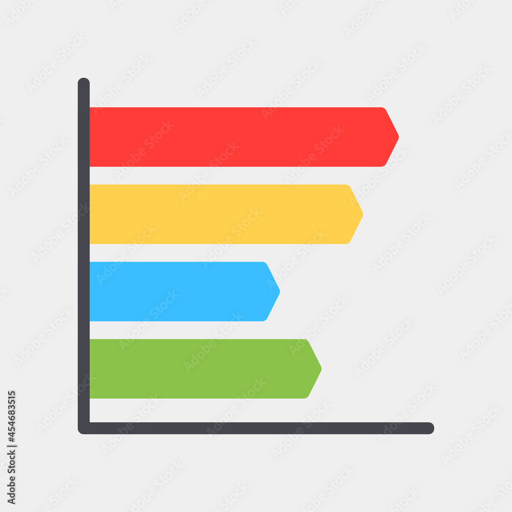 Vector illustration of bar chart icon in flat style for any projects Vector illustration of bar chart icon in flat style for any projects