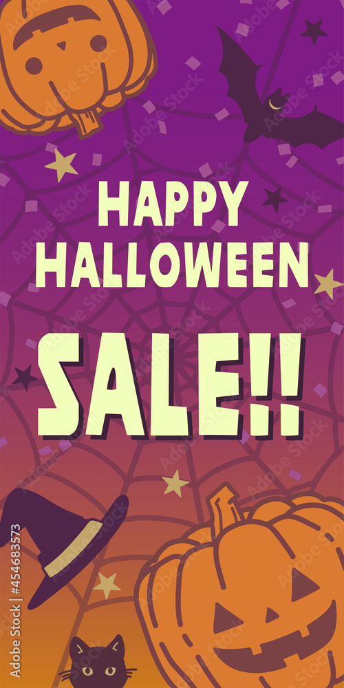 Cute background illustration of Halloween (banner design for autumn) Cute background illustration of Halloween (banner design for autumn)