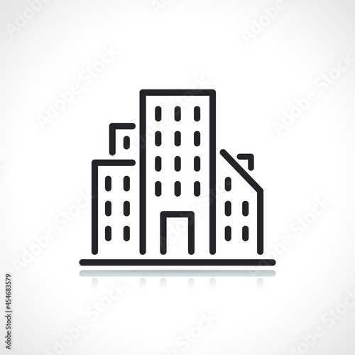 city building thin line icon