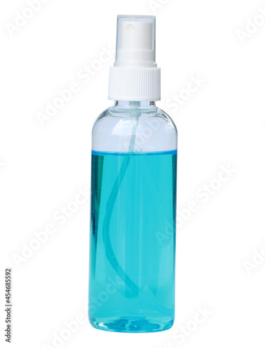 Hand rub hexisol and hand sanitizer over white background