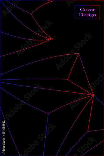 black background with blue and red lines