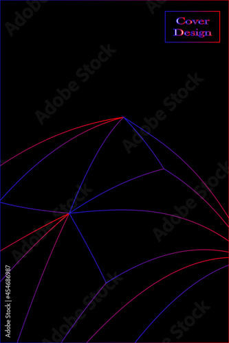 black background with blue and red lines