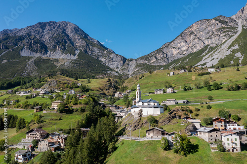 Bormio, Italy, aerial view of the village of Pradelle photo