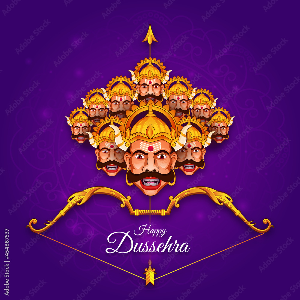 Happy Dussehra festival, Navratri, Durga Puja, Ravanna, Vijayadashami