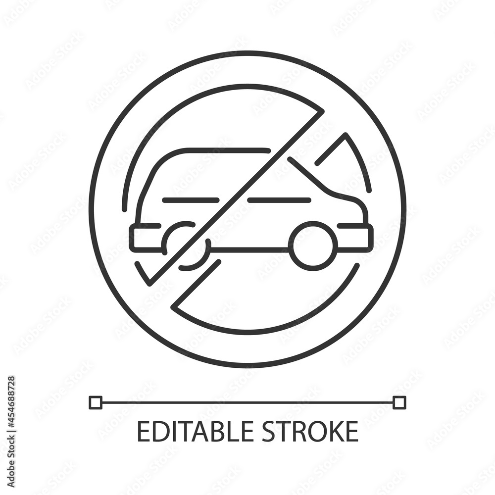 No using when driving linear manual label icon. Avoid injuries. Thin line customizable illustration. Contour symbol. Vector isolated outline drawing for product use instructions. Editable stroke No using when driving linear manual label icon. Avoid injuries. Thin line customizable illustration. Contour symbol. Vector isolated outline drawing for product use instructions. Editable stroke