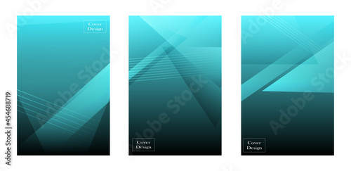 set of blue cover background