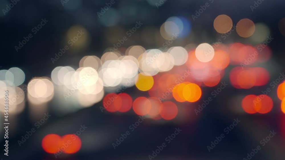 City night view after work traffic flow