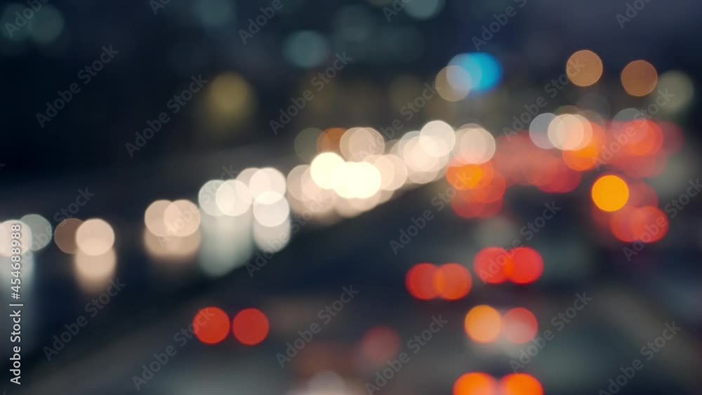 City night view after work traffic flow