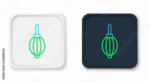 Line Dust blower icon isolated on white background. Air duster. Lens cleaner. Camera sensor cleaning. Colorful outline concept. Vector