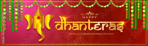 Vector illustration of Happy Dhantera, Indian Hindu festival