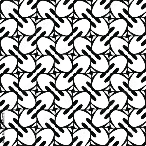 Seamless vector pattern in geometric ornamental style. Black and white pattern. 