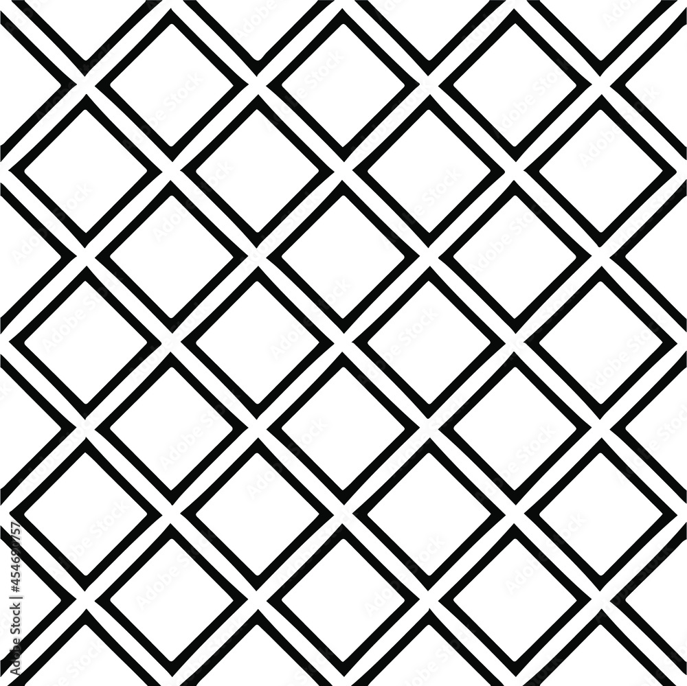 Seamless vector pattern in geometric ornamental style. Black and white pattern.