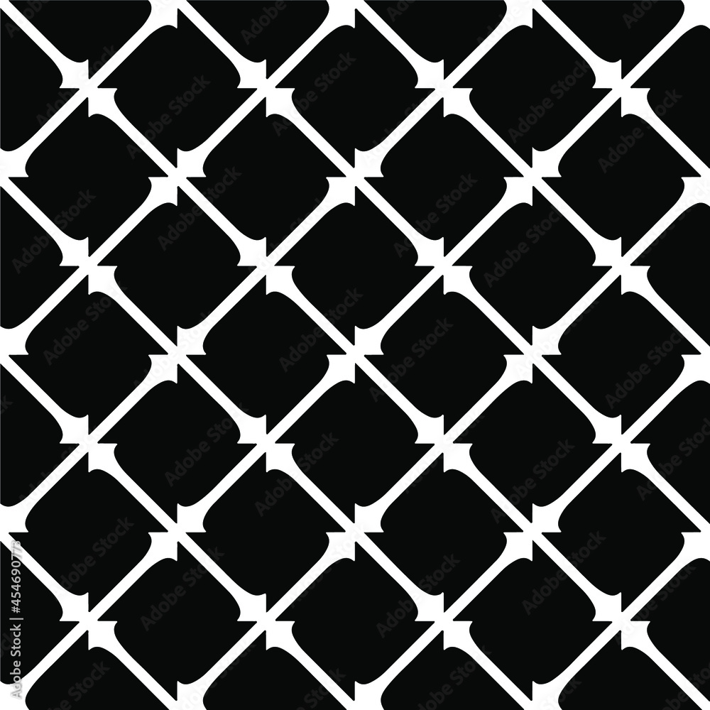 Naklejka premium Seamless vector pattern in geometric ornamental style. Black and white pattern.
