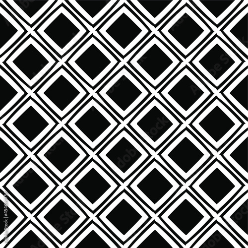 Seamless vector pattern in geometric ornamental style. Black and white pattern.