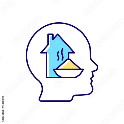 Physiological motivation RGB color icon. Satisfy basic human needs. Hunger and tiredness. Will to survive. Physical and mental health. Isolated vector illustration. Simple filled line drawing