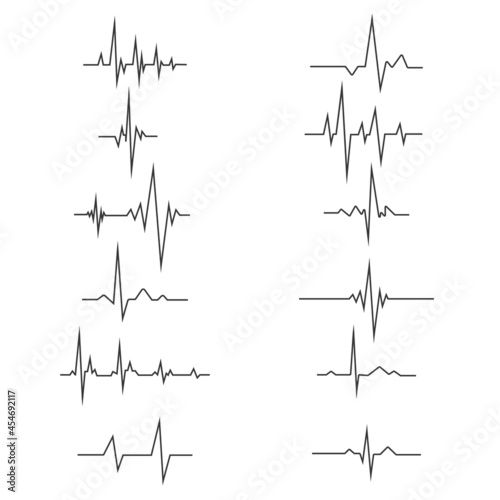 Heartbeat line. Cardiogram medical background. Vector illustration of a heart beating.