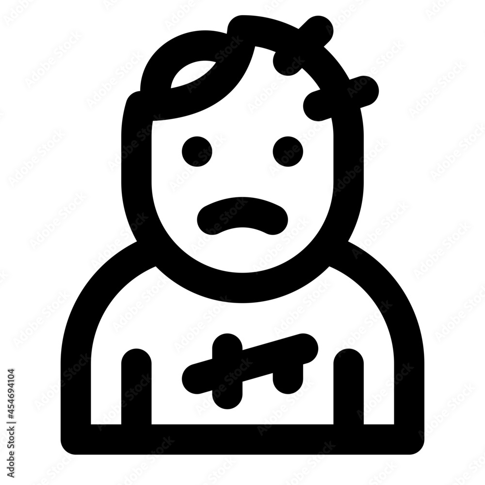 Decaying Zombie Line Icon Vector Decaying Zombie Line Icon Vector