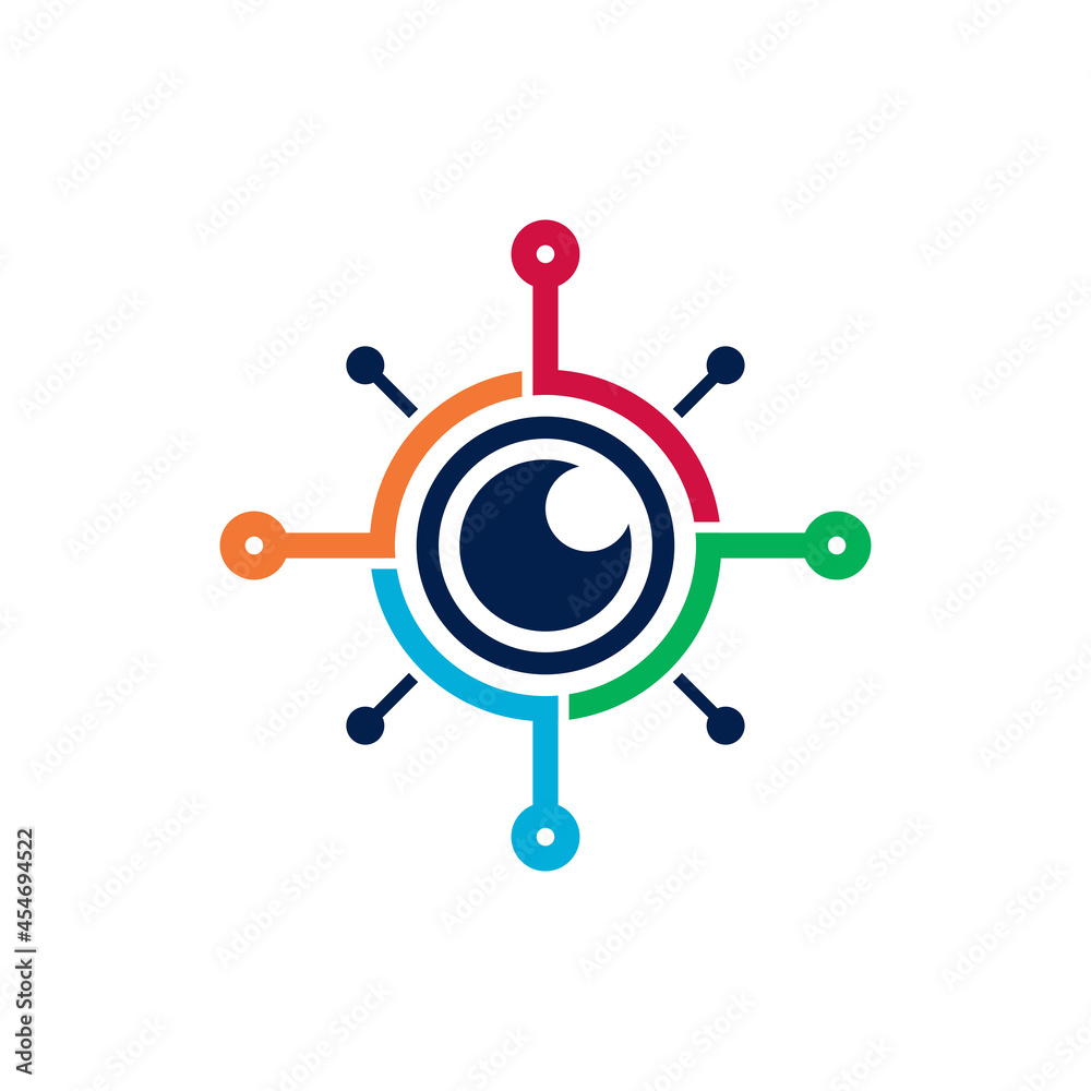 vision eye digital logo, eye technology design vector illustration vision eye digital logo, eye technology design vector illustration