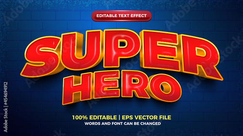 Super hero cartoon bold 3d Editable text effect