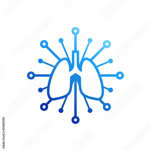 lung technology logo design vector inspiration